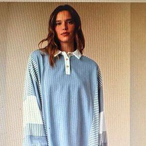 Fantastic Fawn Blue and White Striped fits plus